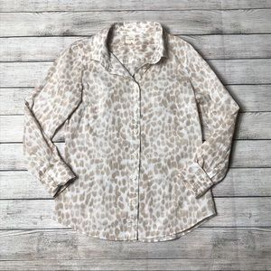 J. Crew Animal Print Button Down Shirt